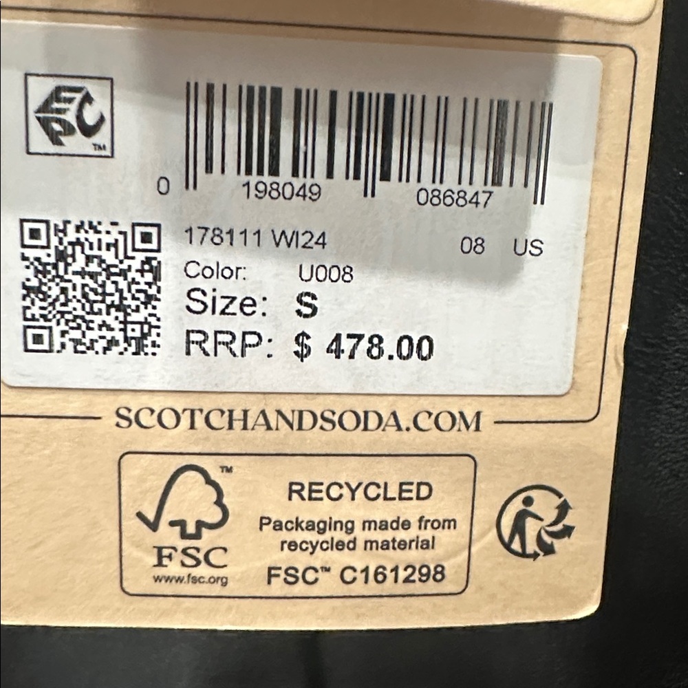 SCOTCH & SODA Leather Robyn trousers pants black size small NWT pockets - Picture 8 of 15